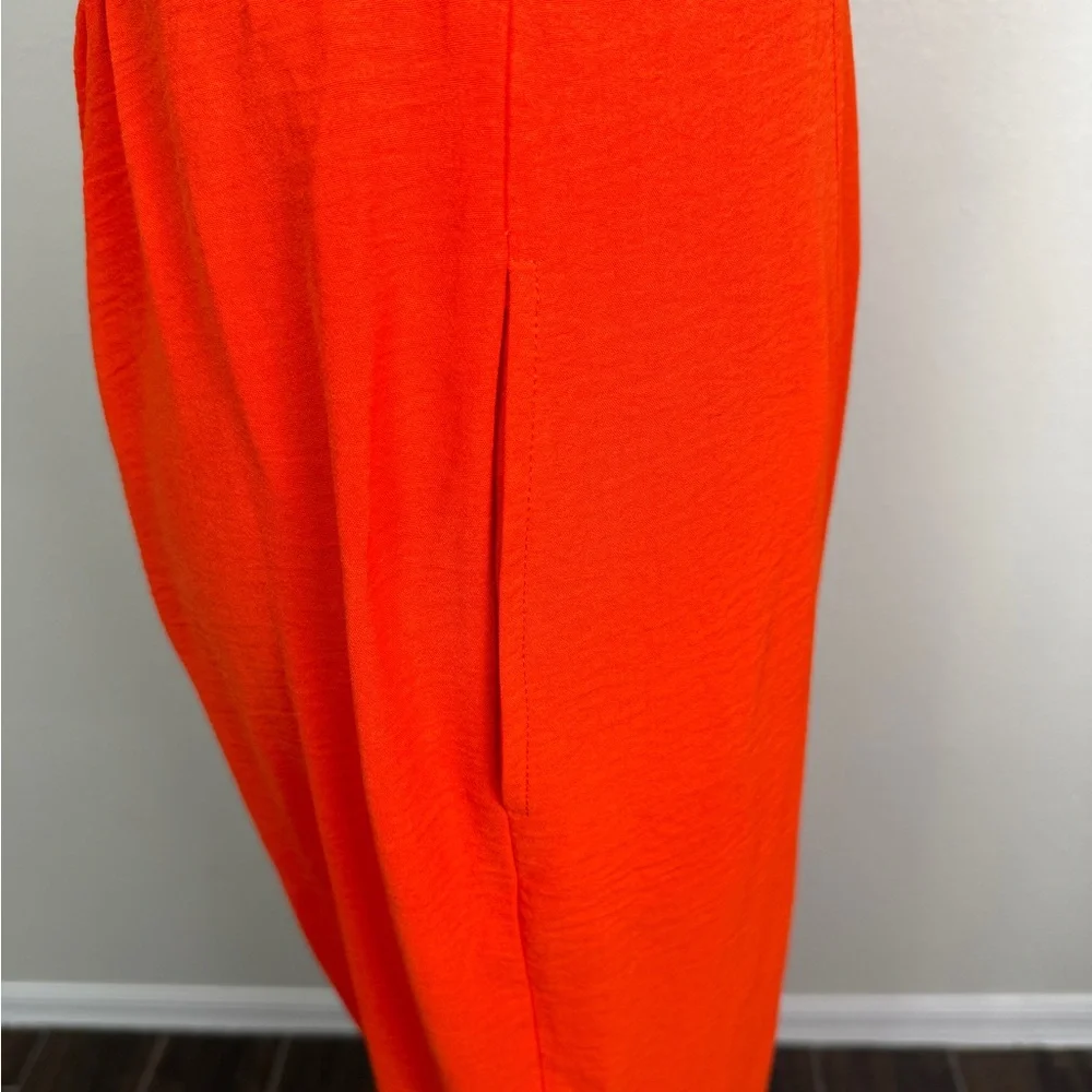 NWT Rachel Zoe Orange Square Bodice Smocked Back Tank Jumpsuit Romper Size 4 🔥🍊